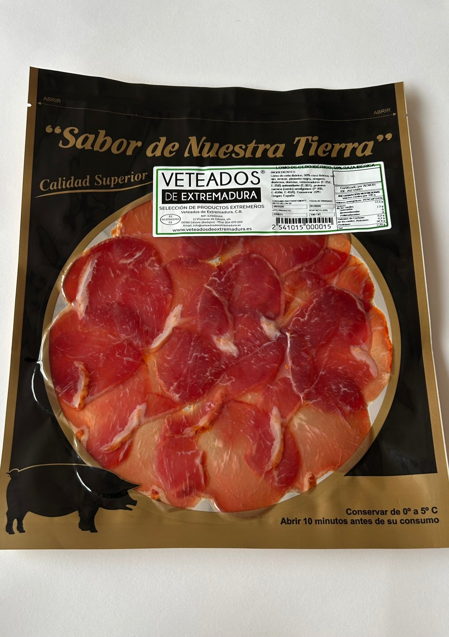Lomo de Cebo Ibérico 50% Raza Ibérica 100g