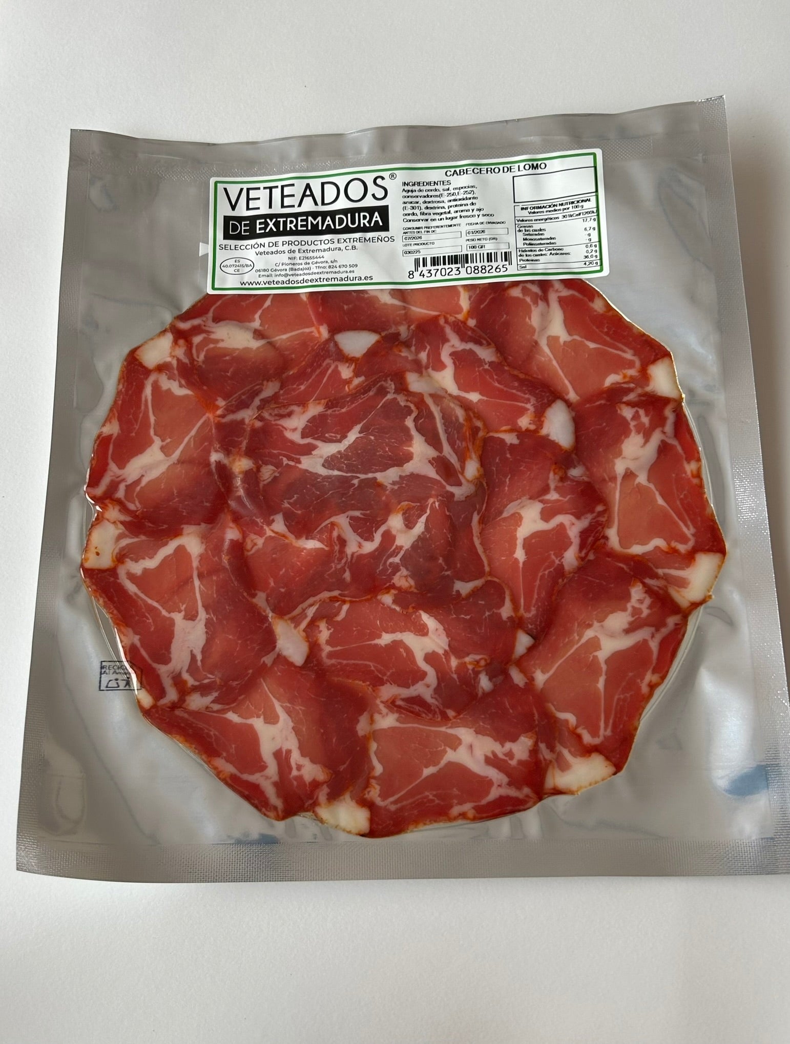 Cabecero de Lomo "Veteados" 100g