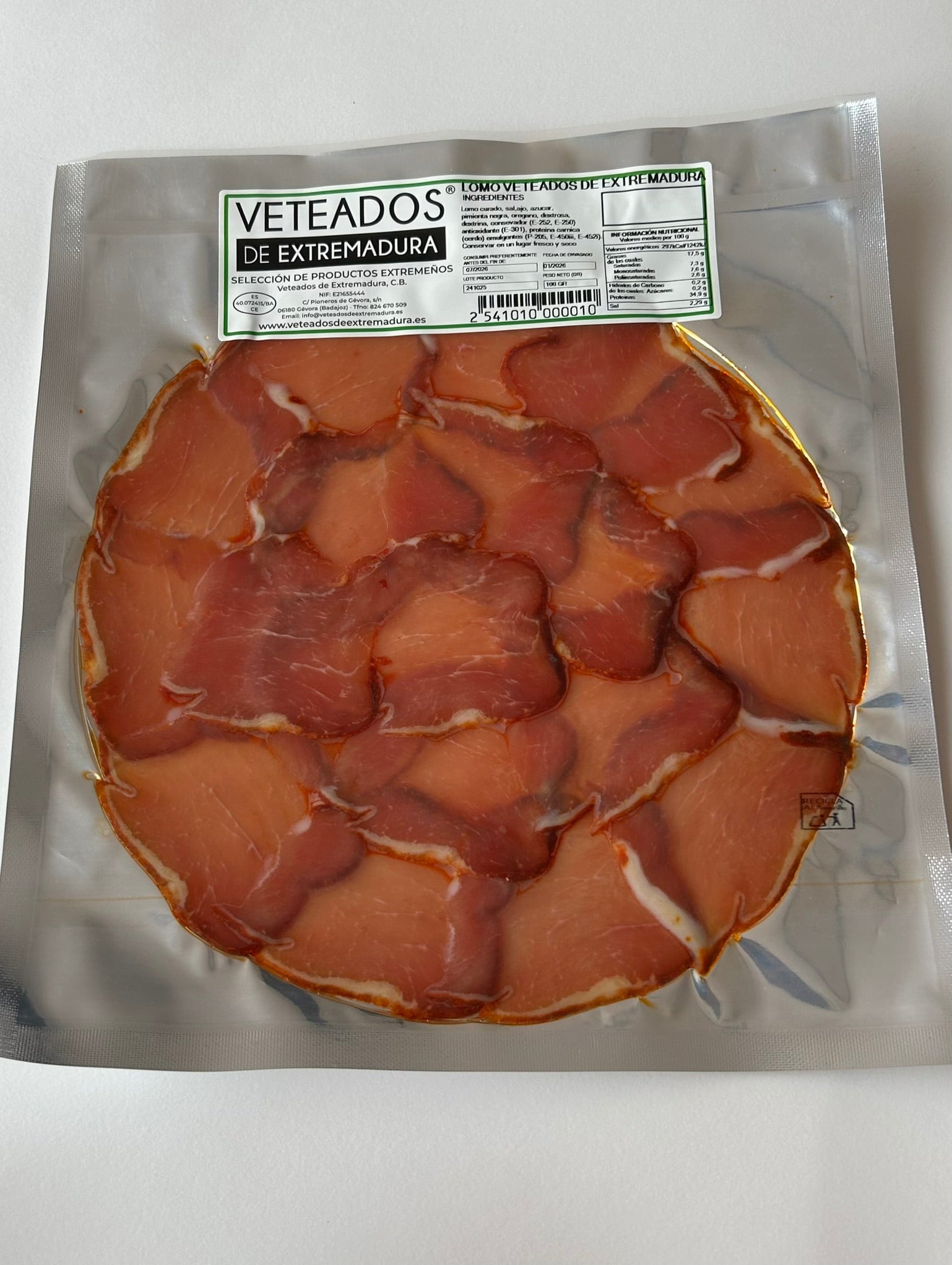 Lomo Curado Veteados de Extremadura 100g